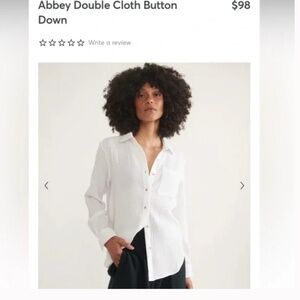 Marine Layer Abbey Double Gauze Cotton Button-Up Shirt White Size XL